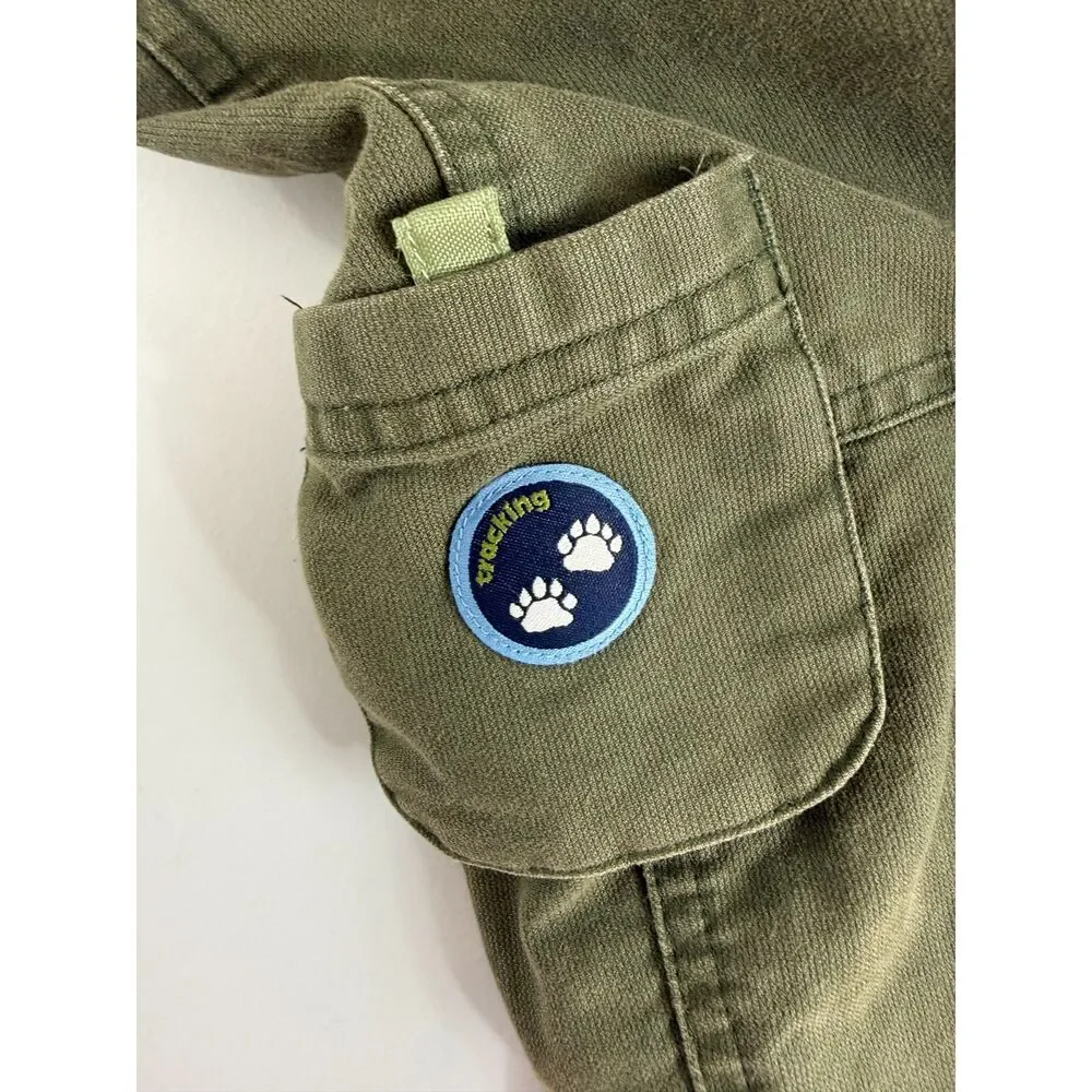 Gymboree Toddler Overalls Olive Green Lined Utility Carpenter Snap Leg 18-24 Mos